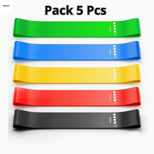 Lot 5 Bandes Élastiques Fitness Yoga Musculation Gym 5 Couleurs Entraînement